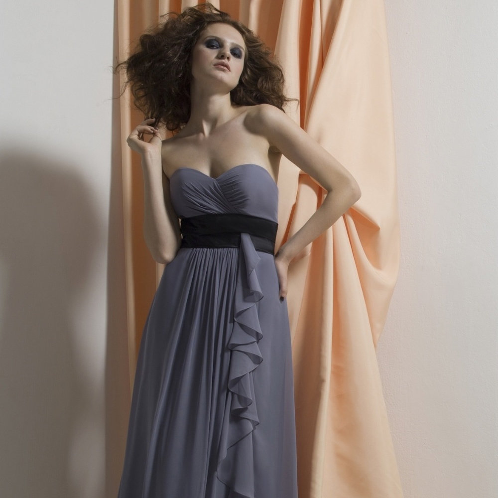 Liz Fields Bridesmaid Dress 503 Charcoal/Black